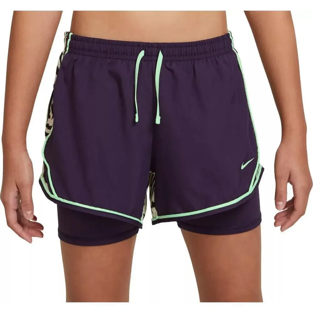 Nike Dri-Fit Purple Animal Print Shorts sz M Dri FIt Tempo Printed Shorts